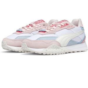 PUMA Womens Blktop Rider Sneakers Shoes Casual - White with pastel accents